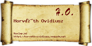 Horváth Ovidiusz névjegykártya